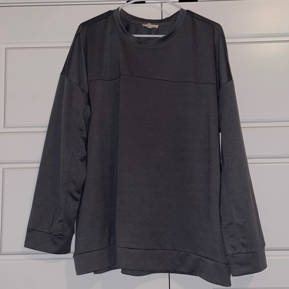 GREY COTTON BLEU BANDED SWEATSHIRT